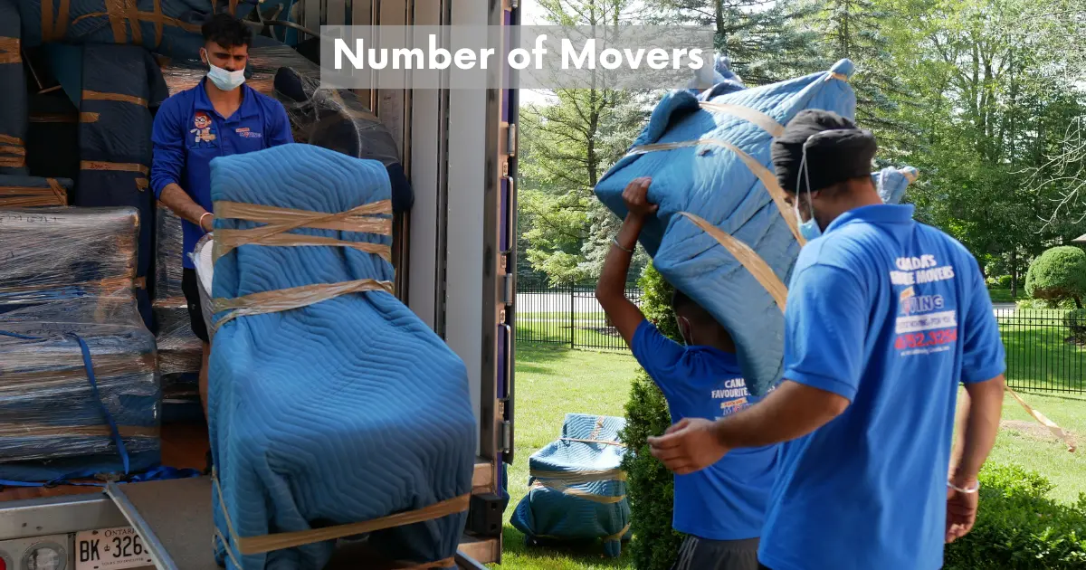 Moving Cost by the number of movers in Canada